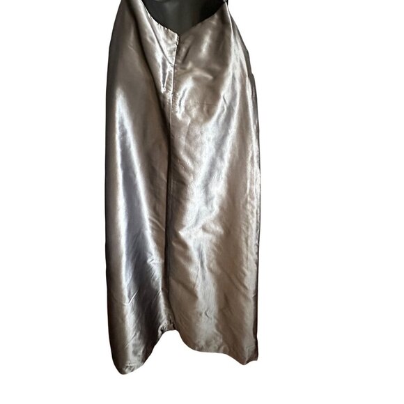 Vintage Metallic  Silk Maxi Skirt With High Shine Finish & A-Line Silhouette Wom - Picture 3 of 16